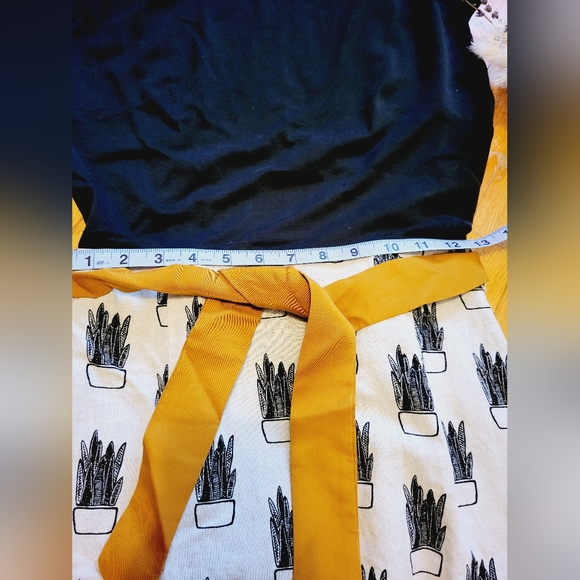 Cokluch Onzuka Straight Black, Cream Printed Sustainable Midi Dress, XS. HP! - Picture 12 of 13